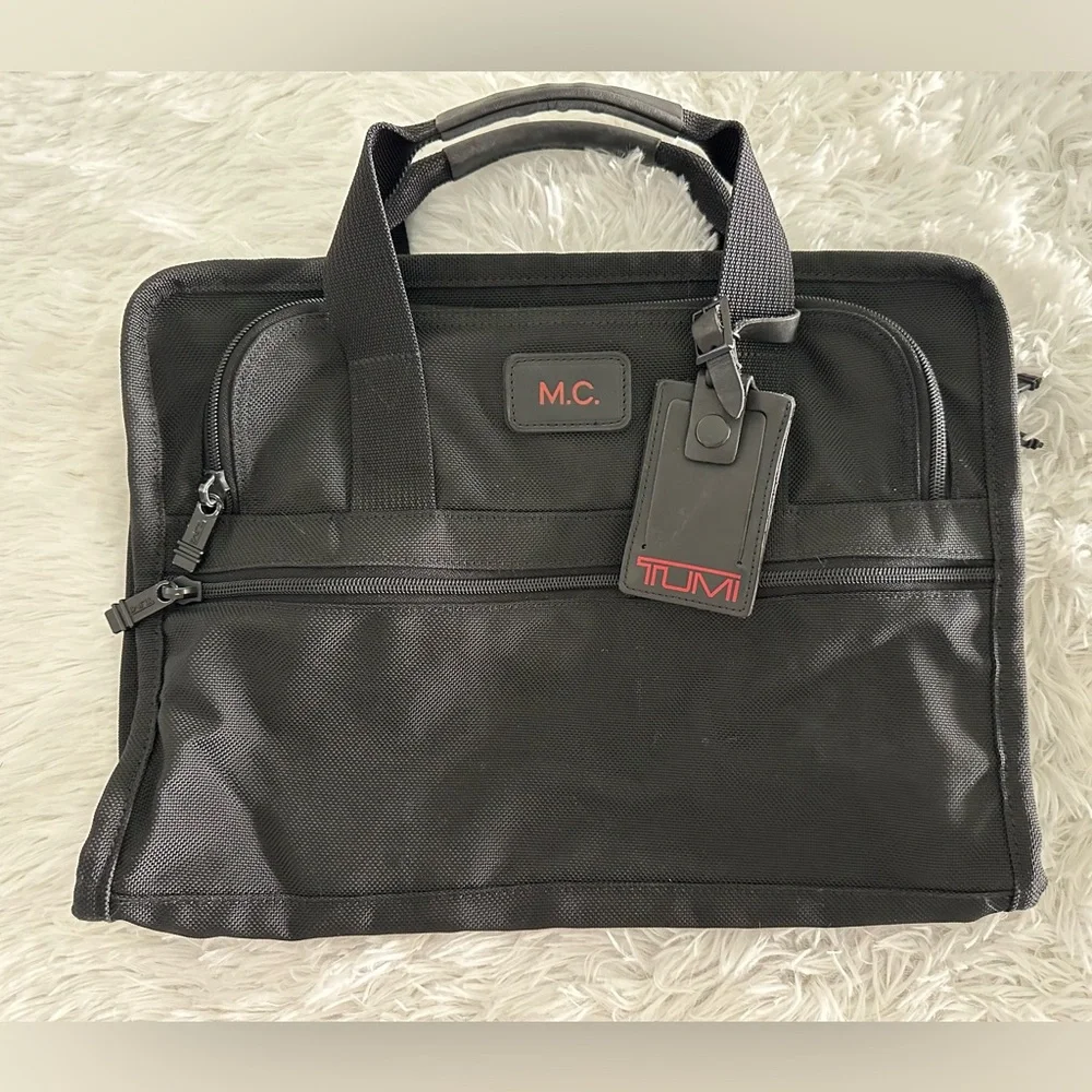 TUMI Black Nylon Messenger‎ Briefcase Business Bag